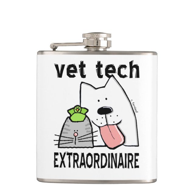 Fun Vet Tech Extraordinator Flachmann (Vorderseite)