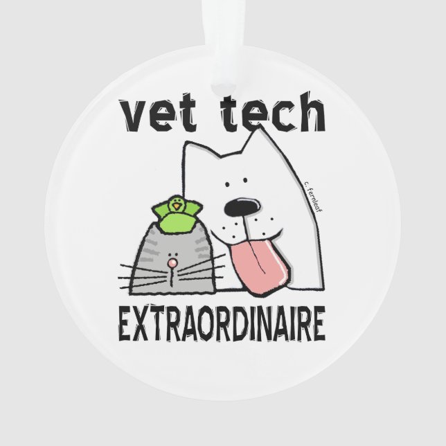 Fun Vet Tech Extraordinator Ornament (Rückseite)