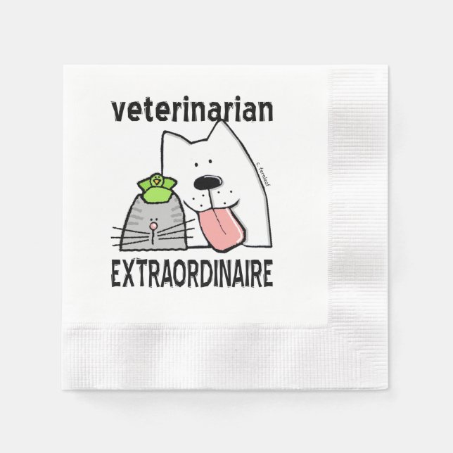 Fun Veterinarian Extraordinaire Serviette (Vorderseite)