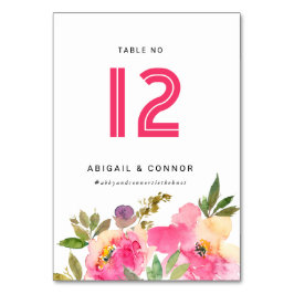 Fun Vibranet Fuchsia Floral Tischnummer