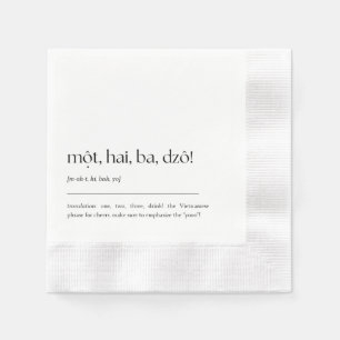 Fun Vietnamese Drinking Phrase Cocktail Napkin 02 Serviette