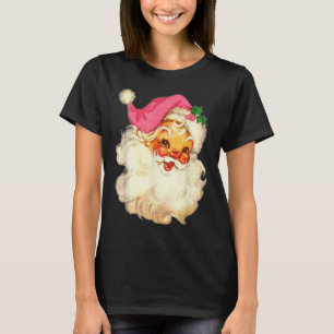 Fun Vintag Pink Santa Claus Pink Weihnachtsdesign T-Shirt