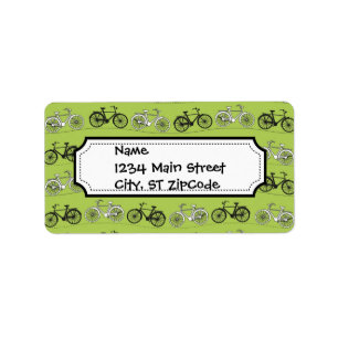 Fun Vintages Green Bicycles-Muster drucken Adressaufkleber