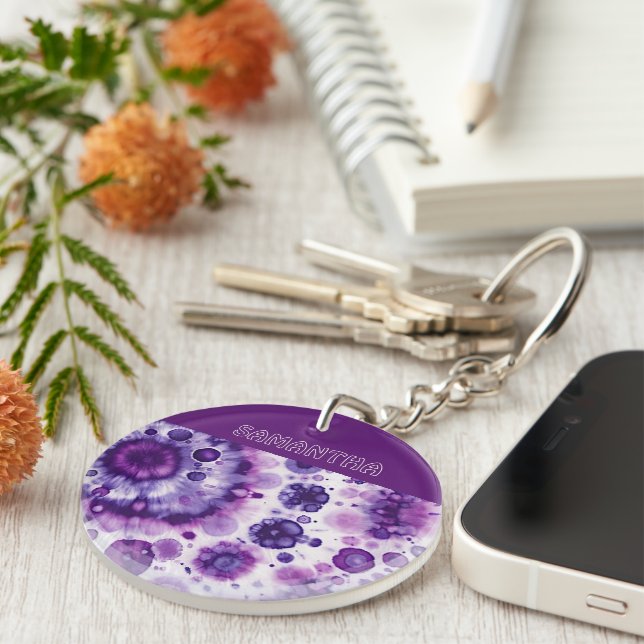 Fun violet violet rose Batik Cercles Art Motif (Devant droit)