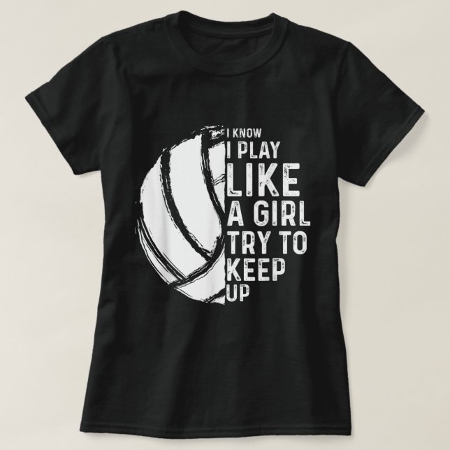 Fun Volleyball Design Mädchen Frauen Jugend Tee Sp (Design vorne)