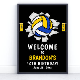 Fun Volleyball Kids Birthday Poster
