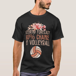 Fun Volleyball Weekend Prognose Volleyball Boho Fl T-Shirt