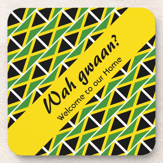 Fun WAH GWAAN Jamaica Flag Getränkeuntersetzer (Vorderseite)