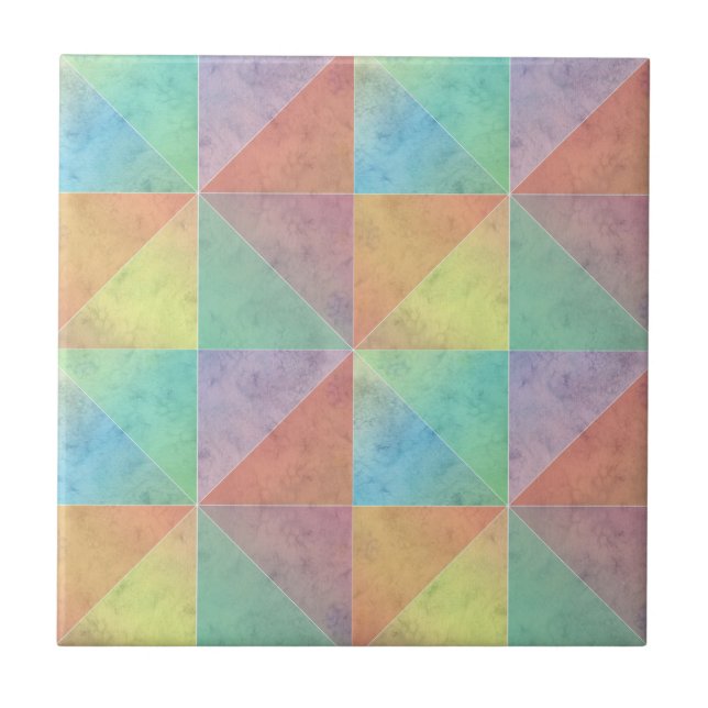 Fun Wasserfarbe geometrische Kunstdreiecke Fliese (Vorderseite)