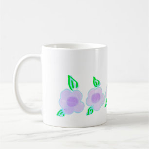 Fun Wasserfarbe violette Blumen Kaffeetasse
