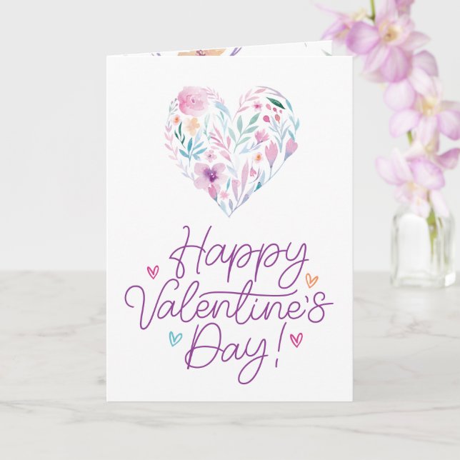 Fun Watercolor Blume Herzlichen Glückwunsch Valent Karte (Orchidee)