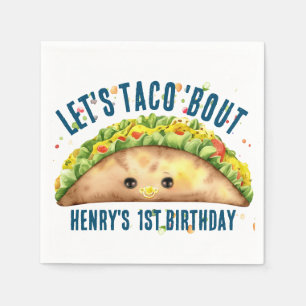 Fun Watercolor Fiesta Lasse TACO bis zum 1. Geburt Serviette