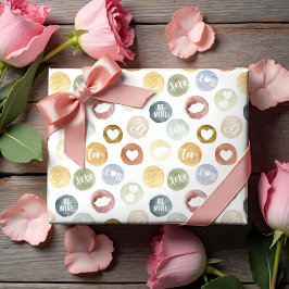Fun Watercolor Polka Dot Valentine's Day Muster Geschenkpapier