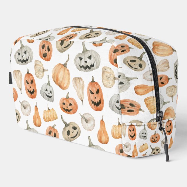 Fun Watercolor Pumpkin Pattern Waschbeutel (Rechte Ecke)