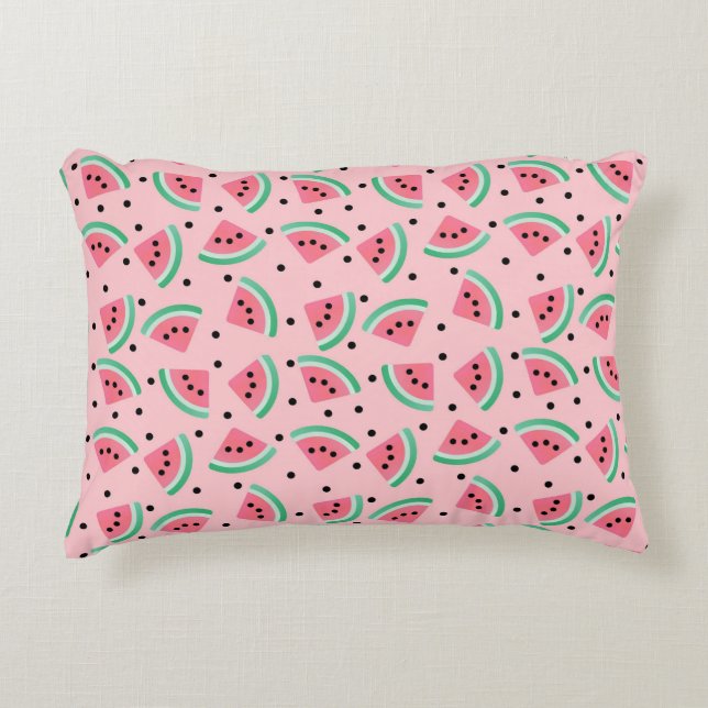 Fun Watermelon Slice Pattern Summer Vibes Dekokissen (Vorderseite)