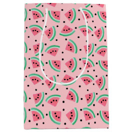 Fun Watermelon Slice Pattern Summer Vibes Mittlere Geschenktüte