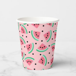 Fun Watermelon Slice Pattern Summer Vibes Pappbecher