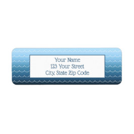 Fun Wave Muster Licht bis dunkelblau glänzen