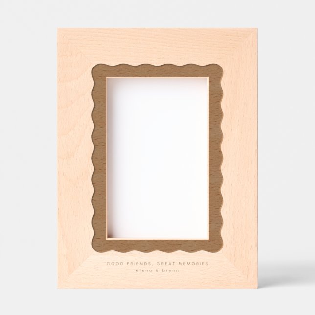 Fun wavy Grenze einfach modern minimalistisch Geätzte Rahmen (Vorderseite)