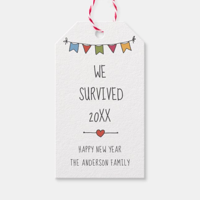 Fun We Survived This Year Holiday New Years Geschenkanhänger (Vorderseite)