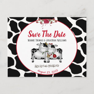Fun Wedding Cows Save the Date Postkarte