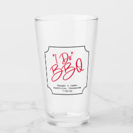 Fun Wedding I Do GRILLEN Rot und Schwarz Glass Glas