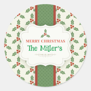 FUN! Weihnachtskleber - Personalisiert - Name hinz Runder Aufkleber
