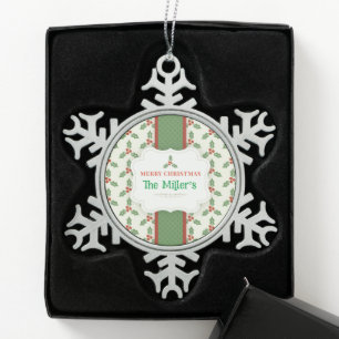 FUN! Weihnachtsschneeflocke - Personalisiert - Nam Schneeflocken Zinn-Ornament