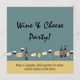 Fun Wein und Käse Party mit Zitat Einladung
