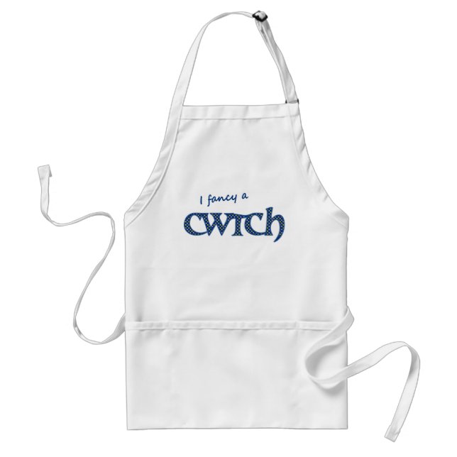 Fun Welsh Cwtch Schürze, Polka Dots Schürze (Vorne)