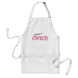 Fun Welsh Cwtch Schürze, Red Karo Gingham Schürze