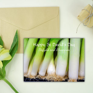 Fun Welsh Leeks St David's Day Personalisiert Karte