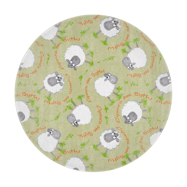 Fun Welsh Sheep, Wales Forever Cutting Board Schneidebrett (Vorderseite)