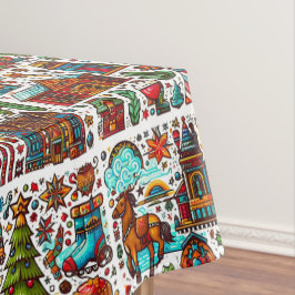 Fun Western Pattern Weihnachten Rot Tischdecke