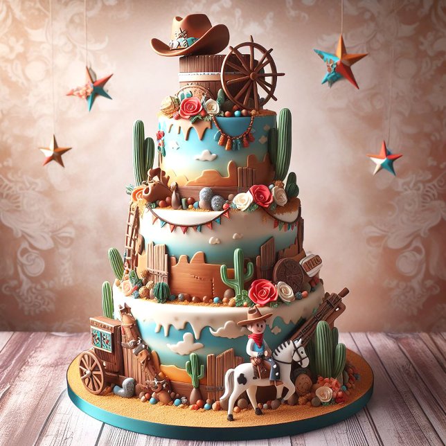 FUN WESTERN THEMED KINDERGEBURTSTAG KARTE (Von Creator hochgeladen)