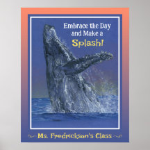 Fun Whale Print für die Sunset Border des Klassenz