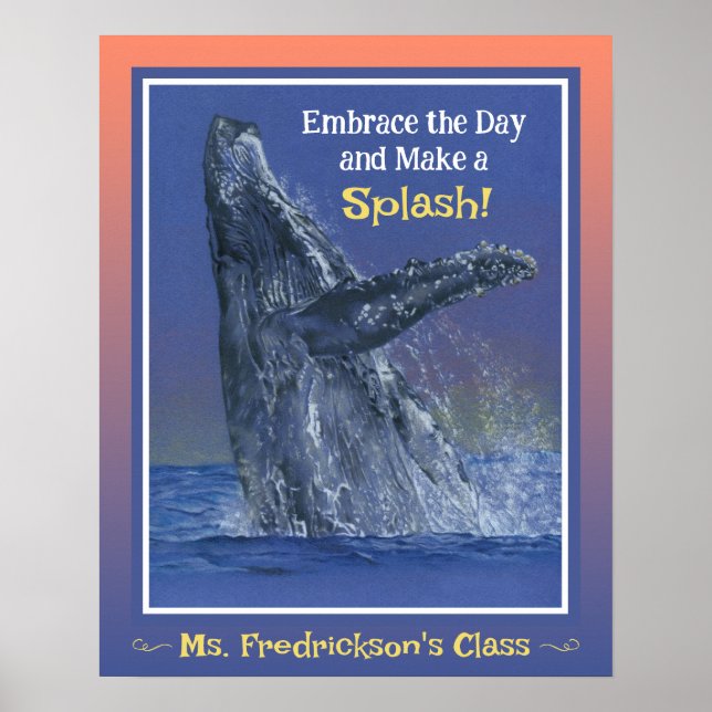 Fun Whale Print für die Sunset Border des Klassenz Poster (Vorne)