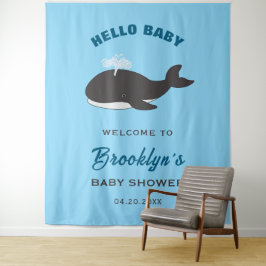 Fun Whale unter dem Meer Hallo Baby Dusche Hinterg Wandteppich