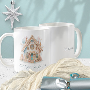Fun Whimsical Gingerbrei House Name Weihnachten Kaffeetasse
