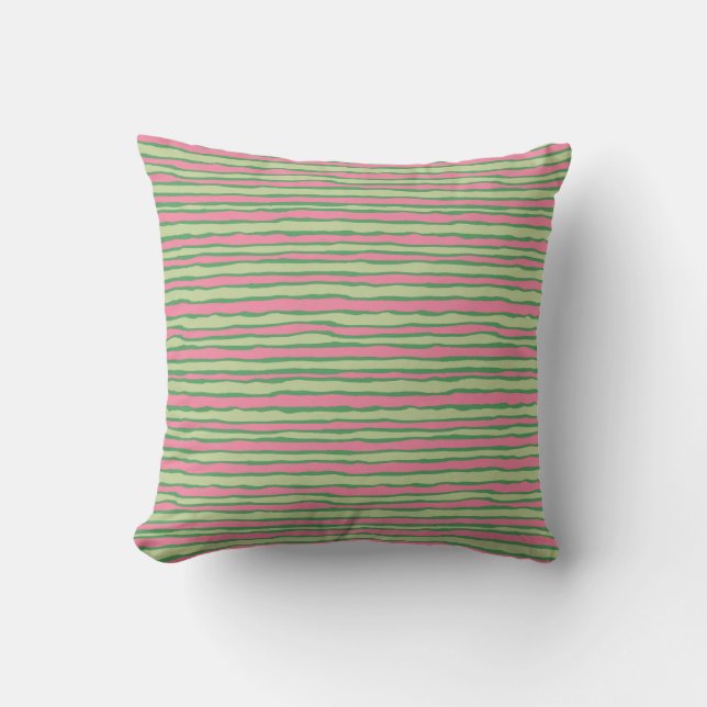 Fun Whimsical Pink Green Watermelon Sommer Kissen (Vorderseite)
