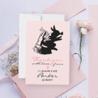 Fun Whimsical Retro Pastel Pink Bunny Illustratio