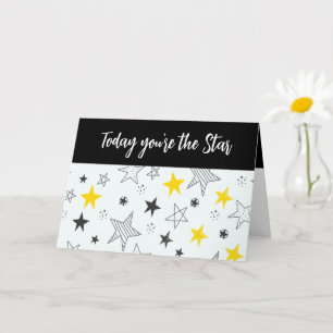 Fun Whimsical Stars Ajouter un nom Bonne carte d'a