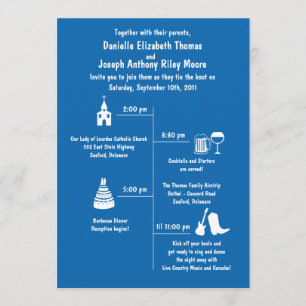 Fun Whimsy Timeline Hochzeit Einladung
