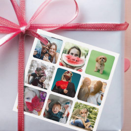 Fun White 9 Photo Square  Geschenkanhänger