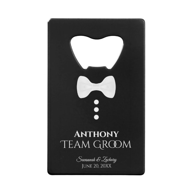 Fun White Cravate Tuxedo Team Groom Mariage (Devant)