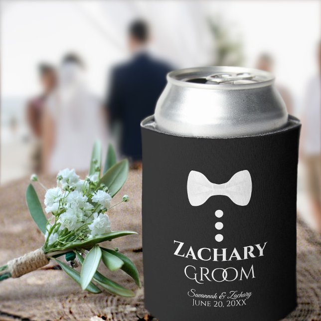 Fun White Krawatte Groom Wedding Foam kann kühler Dosenkühler (Von Creator hochgeladen)