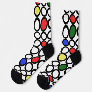 Fun Wiggle Circles Art Crazy Socken