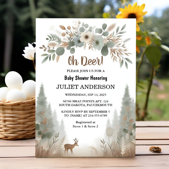 Fun Wild Mutter zu werden Wood Woodland Babydusche Einladung (Von Creator hochgeladen)