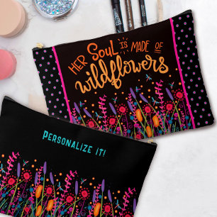 Fun-Wildblumen Zitat Blumenkohl-Individuelle Name Zubehörtasche