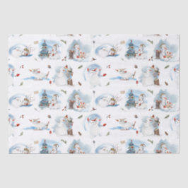 Fun Winter Snowman Kids Cartoon Pattern Seidenpapier